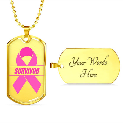Breast Cancer Awareness-Survivor Dog Tag